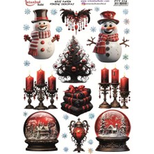 E Hobici Pirinç Dekopaj Kağıdı 30X42CM PTY-214 Yılbaşı