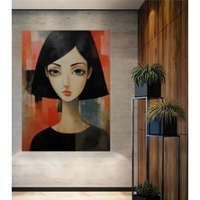 Teona Ahşap Gızemlı Bakışlar Yağlı Boya Görünümlü Modern Sanat Ahşap Dekoratif Ev,antre,salon,ofis,mutfak Tablo