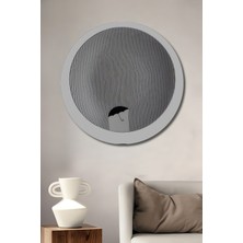 Teona Ahşap Modern Sanat Deniz Yolculuğu Kedi Kuş ve Tekne Temalı Ahşap Dekoratif Tablo Yuvarlak Duvar Tablosu