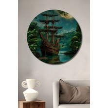 Teona Ahşap Gızemlı Orman Yolculuğu Ahşap Dekoratif Tablo Yuvarlak Duvar Tablosu
