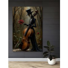 Teona Ahşap Gızemlı Orkestra ve Çekirge Masalı Yağlı Boya Görünümlü Ahşap Dekoratif Ev,antre,salon,ofis Tablo