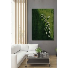 Teona Ahşap Yeşil Çayırda Sürülen Beyaz Koyunlar Suluboya Görünümlü Dekoratif Ahşap Ev,antre,salon,ofis Tablo