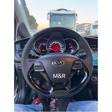 Kia Cerato Orjinal Tam Kaplama Parlak Kristal Karbon Deri Direksiyon Kılıfı
