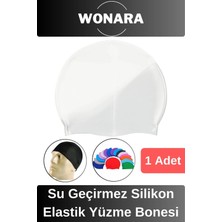 Wonara Özel Tasarım Kaymaz Suya Dayanıklı Sızdırmaz Silikon Elastik Şapka Havuz ve Deniz Için Yüzme Bonesi