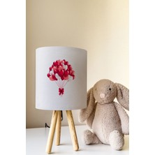 Talia Home Kucak Dolusu Kalp Desen Çocuk Odası Abajur Masa Lambası TLAB-158