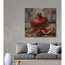 Teona Ahşap Görselindeki Nar Sanatının Yağlı Boya Görünümlü Ahşap Dekoratif Ev,antre,salon,ofis,mutfak Tablosu