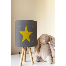 Talia Home Sarı Yıldızlı Çocuk Odası Abajur Masa Lambası TLAB-255