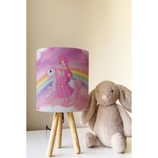 Talia Home Prenses Kız Desenli Çocuk Odası Abajur Masa Lambası TLAB-268