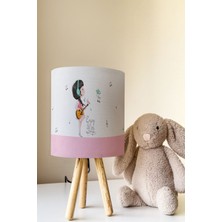 Talia Home Müzikli Kız Desenli Çocuk Odası Abajur Masa Lambası TLAB-284
