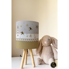 Talia Home Kahverengi Çapa Denizci Desenli Çocuk Odası Abajur Masa Lambası TLAB-015