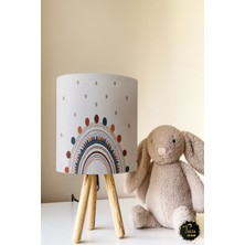 Talia Home Bej Gökkuşağı Çocuk Odası Abajur Masa Lambası TLAB-032