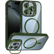 Zipax Apple iPhone 16 Pro Uyumlu Kılıf M-Safe Şarj Özellikli Lensli Standlı Azn-Remim