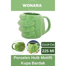 Wonara Özel Tasarım Sevgili Arkadaş Şık ve Dekoratif Hediyelik Porselen Hulk Motifli Kupa Bardak