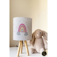 Talia Home Renkli Gökkuşağı Desenli Çocuk Odası Abajur Masa Lambası TLAB-025