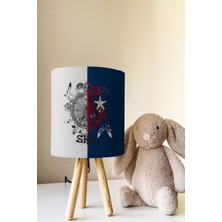 Talia Home Iki Renkli Denizci Desen Çocuk Odası Abajur Masa Lambası TLAB-184