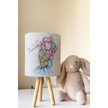 Talia Home Küçük Prensesim Desenli Çocuk Odası Abajur Masa Lambası TLAB-228