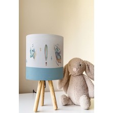 Talia Home Uçak Helikopter Desenli Çocuk Odası Abajur Masa Lambası TLAB-326