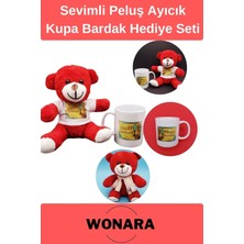Wonara Özel Üretim Doğum Günü Hediye Seti - Happy Birthday Kupa ve Kırmızı Ayıcık Tasarımı