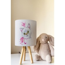 Talia Home Kedi Desenli Çocuk Odası Abajur Masa Lambası TLAB-234