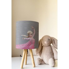 Talia Home Karlar Ülkesi Gri Elsa Elsalı Çocuk Odası Abajur Masa Lambası TLAB-274