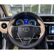 Toyota Corolla Tasarım Kombin Orjinal Kaplama Deri Direksiyon Kılıfı
