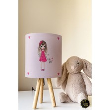 Talia Home Kalpli Pembe Çocuk Odası Abajur Masa Lambası TLAB-013