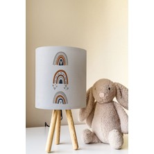 Talia Home 3'lü Gökkuşağı Desenli Çocuk Odası Abajur Masa Lambası TLAB-169