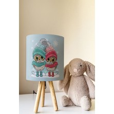 Talia Home Baykuş Desenli Çocuk Odası Abajur Masa Lambası TLAB-236
