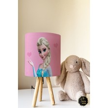 Talia Home Elsa Desenli Elsalı Çocuk Odası Abajur TLAB-069 TLAB-069