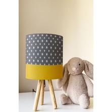 Talia Home Sarı Desen Çocuk Odası Abajur Masa Lambası TLAB-100