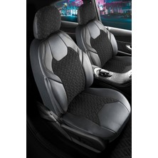 Peugeot 307 Yarı Deri Oto Koltuk Kılıfı Ön Arka Set Siyah Lotus Seri Şhn