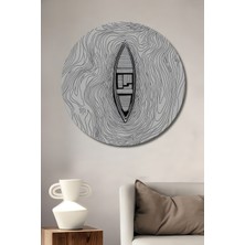 Teona Ahşap Tekne Sanat Illüstrasyon Tablosu Yuvarlak Duvar Tablosu