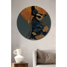 Teona Ahşap Gızemlı Müzisyen Silüeti Ahşap Dekoratif Tablo Yuvarlak Duvar Tablosu