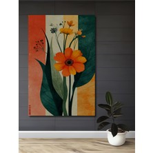 Teona Ahşap Canlı Orkide Çiçekleri Sulu Boya Görünümlü Modern Sanat Ahşap Dekoratif Ev,antre,salon,ofis Tablo