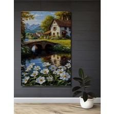 Teona Ahşap Doğa Manzaralı Taş Köprü Sanat Ev,antre,salon Tablosu Yağlı Boya Görünümlü Ahşap Dekoratif