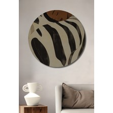 Teona Ahşap Zarif Huzur Temalı Modern Sanat Ahşap Dekoratif Tablo Yuvarlak Duvar Tablosu