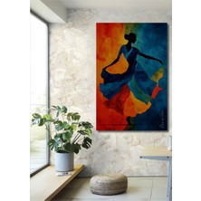 Teona Ahşap Dans Eden Kadın Suluboya Görünümlü Modern Sanat Ahşap Dekoratif Ev,antre,salon,ofis,mutfak Tablo