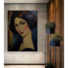 Teona Ahşap Gızemlı Kadın Portresi Yağlı Boya Görünümlü Modern Sanat Ahşap Dekoratif Ev,antre,salon,ofis Tablo