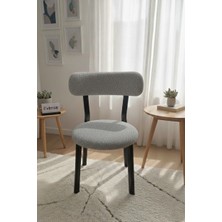 Evimse Mutfak Sandalyesi Kafe Restoran Modern Buklet Kumaşlı Sandalye - Metal Ayaklı Tasarım - Teddypro