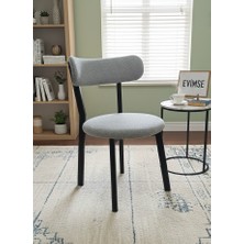 Evimse Mutfak Sandalyesi Kafe Restoran Modern Buklet Kumaşlı Sandalye - Metal Ayaklı Tasarım - Teddypro