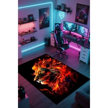 Reyhani Taraftar Desenli Kaymaz Taban Makinede Yıkanabilir Gaming Oyuncu Gamer Genç Odası Halısı