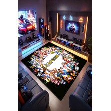 Reyhani Capcom Karışık Desenli Kaymaz Taban Makinede Yıkanabilir Gaming Oyuncu Gamer Genç Odası Halısı