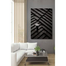 Teona Ahşap Gızemlı Merdivenlerde Beyaz Şemsiyeli Kadın Yağlı Boya Görünümlü Ahşap Dekoratif Tablo