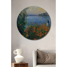 Teona Ahşap Manzara Işıltısı Yağlı Boya Görünümlü Ahşap Dekoratif Tablo Yuvarlak Duvar Tablosu