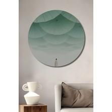 Teona Ahşap Tek Kişilik Yağmur Korunağı Ahşap Dekoratif Tablo Yuvarlak Duvar Tablosu