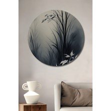 Teona Ahşap Gızemlı Bambu Ormanı Sulu Boya Görünümlü Ahşap Tablo Yuvarlak Duvar Tablosu