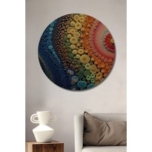 Teona Ahşap Modern Soyut Dairesel Dokular Ahşap Dekoratif Tablo Yuvarlak Duvar Tablosu