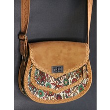 Pujiva Küçük Boy-Etnik Tarz Desenli, Çok Cebli Fermuarlı, Kilitli,desenli Omuz Askılı Çanta, En;21 Boy;18