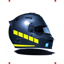 MarkEntegra Floresan Sarı Şerit Motosiklet Kask Stickerı