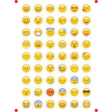 MarkEntegra 54 Adet Yuvarlak Emoji Sticker Seti (2 Cm)